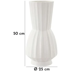 Vaso Bianco Lavorazione Scanalata Diametro 16.5 cm, - Daranita
