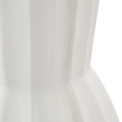 Vaso Bianco Lavorazione Scanalata Diametro 16.5 cm, - Daranita