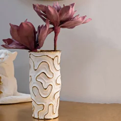 Vaso Bianco oro Colore Struttura oro, - Banisilo