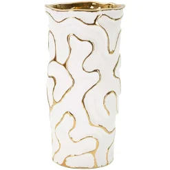 Vaso Bianco oro Colore Struttura oro, - Banisilo