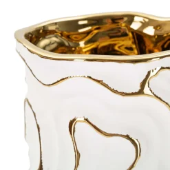 Vaso Bianco oro Colore Struttura oro, - Banisilo