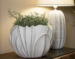 Vaso Bovezzo, 35x35 h24 cm, Bianco