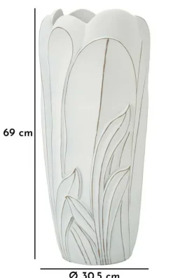 Oggettistica|Vasi > Dmora Vaso Brabbia, 31x31 h69 cm, Bianco