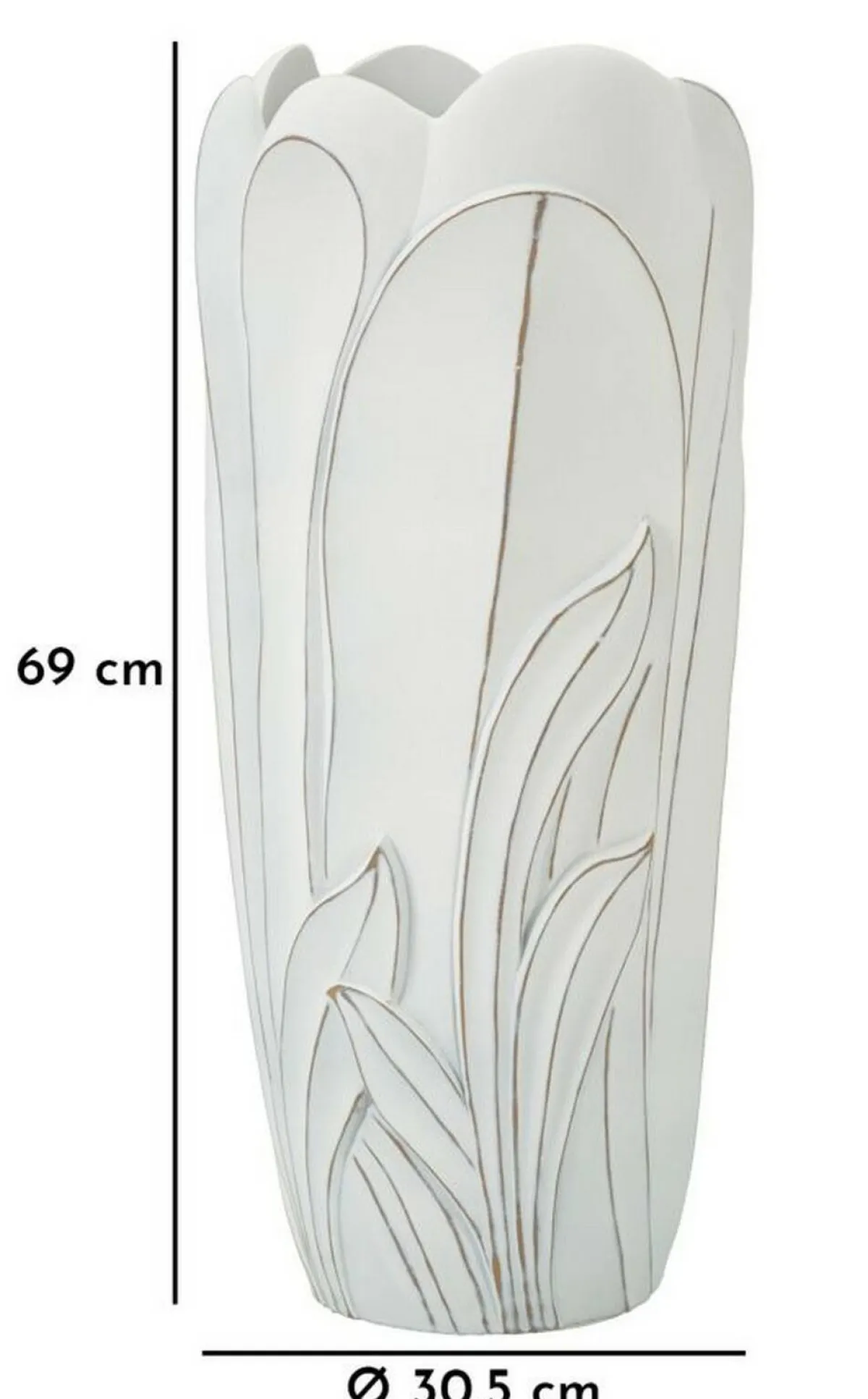 Oggettistica|Vasi > Dmora Vaso Brabbia, 31x31 h69 cm, Bianco