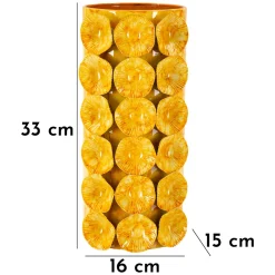 Oggettistica > Dmora Vaso Disegno Moderno Diametro 13.5 cm, - Barini Giallo