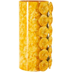 Oggettistica > Dmora Vaso Disegno Moderno Diametro 13.5 cm, - Barini Giallo