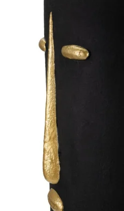 Vaso Hamilton, Nero e Oro, 21x21 h45 cm