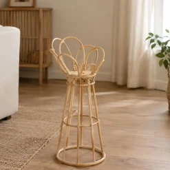 Oggettistica > Dmora Vaso Portavaso Finiture in Rattan Materiale Struttura in Plastica, Sfumatura Colore Struttura Rovere - Dalotami Marrone Rovere