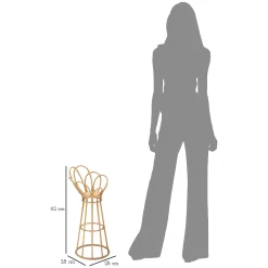 Oggettistica > Dmora Vaso Portavaso Finiture in Rattan Materiale Struttura in Plastica, Sfumatura Colore Struttura Rovere - Dalotami Marrone Rovere