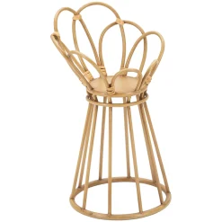 Vaso Marrone Rovere Portavaso Finiture in Rattan Materiale Struttura in Plastica, Sfumatura Colore Struttura Rovere - Damesala