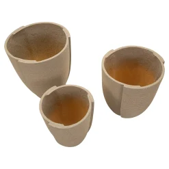 Oggettistica > Dmora Vaso set 3 Vasi Diametro Vaso Grande: 39, Vaso Medio: 33, Vaso Piccolo: 27 cm, - Gabava Marrone