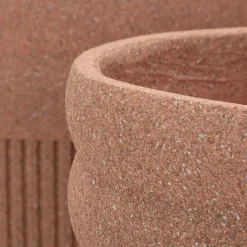 Vaso Marrone Terracotta set 3 Vasi Diametro Vaso Grande: 37, Vaso Medio: 32, Vaso Piccolo: 27 cm, Sfumatura Colore Struttura Terracotta - Gafase