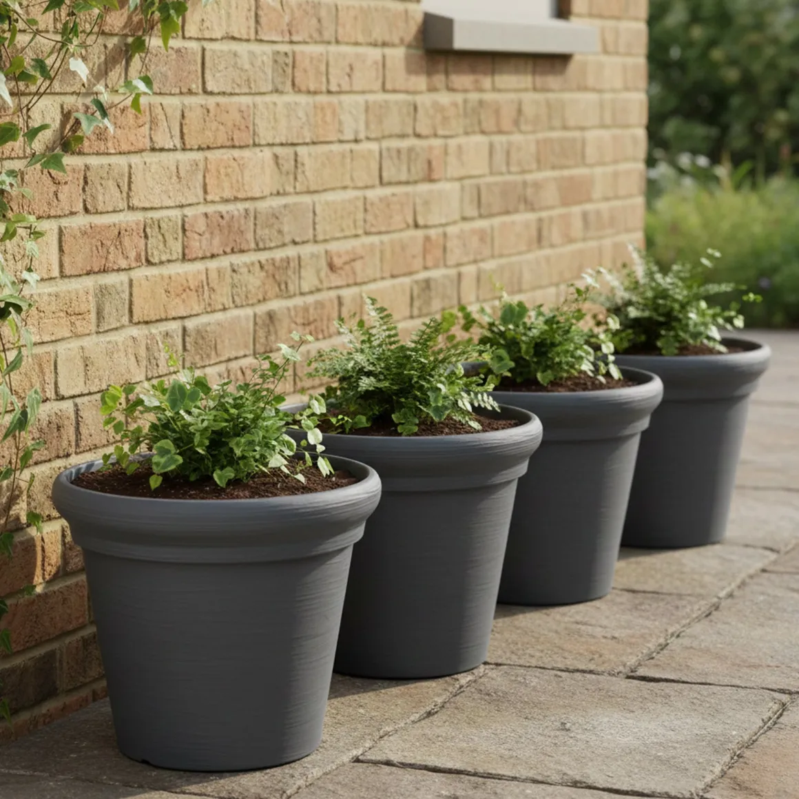 Vaso Nero Antracite set 4 Vasi, Made in Italy - Lou