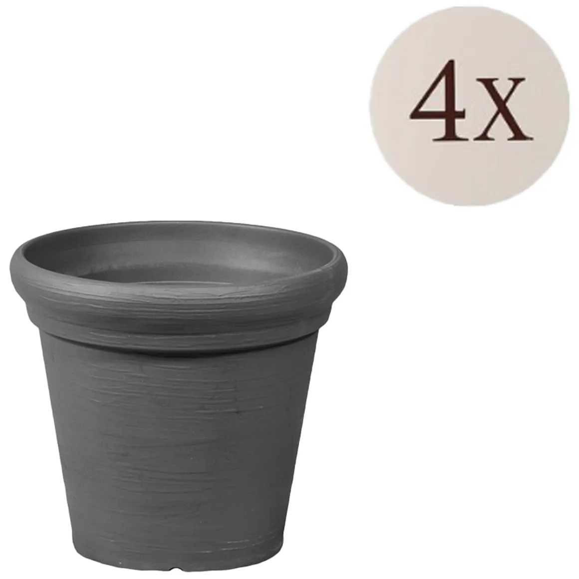 Vaso Nero Antracite set 4 Vasi, Made in Italy - Lou