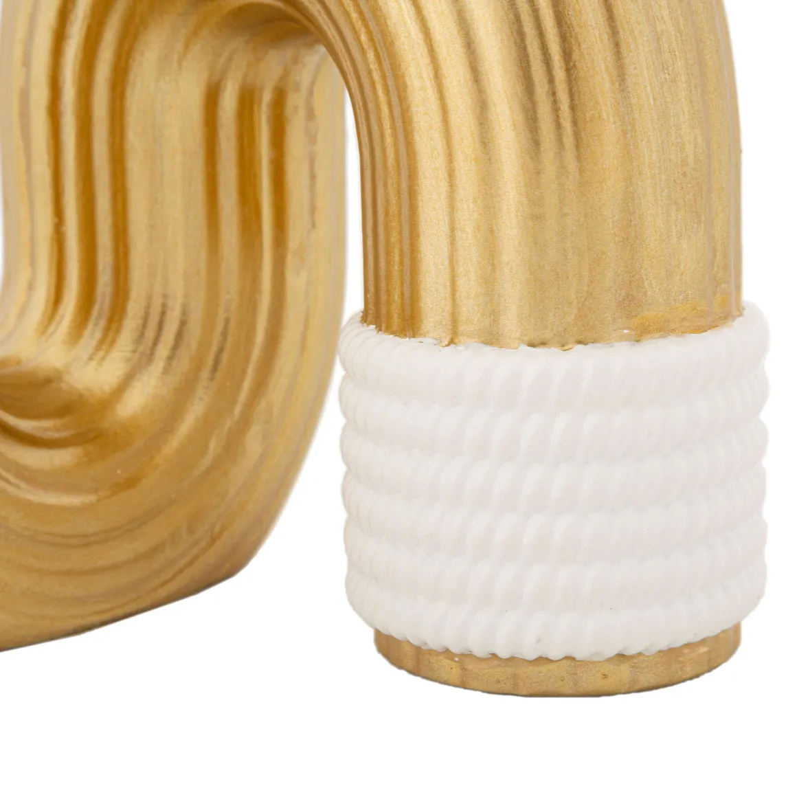 Oggettistica > Dmora Vaso oro Bianco Colore Struttura Bianco Materiale Struttura in Tessuto, - Teren Bianco, Oro