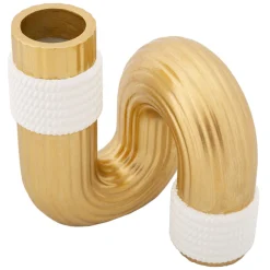 Oggettistica > Dmora Vaso oro Bianco Colore Struttura Bianco Materiale Struttura in Tessuto, - Teren Bianco, Oro