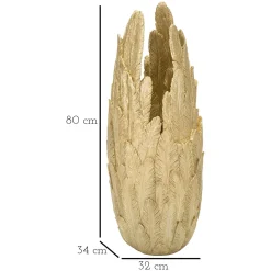 Oggettistica > Dmora Vaso Disegni con Piume, - Bamopa Oro