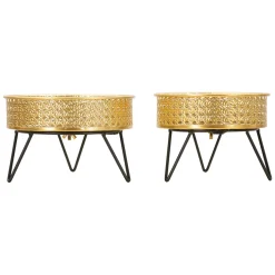 Vaso oro Nero set 2 Vasi, Portavasi Rimovibili Colore Struttura Nero, - BarHar