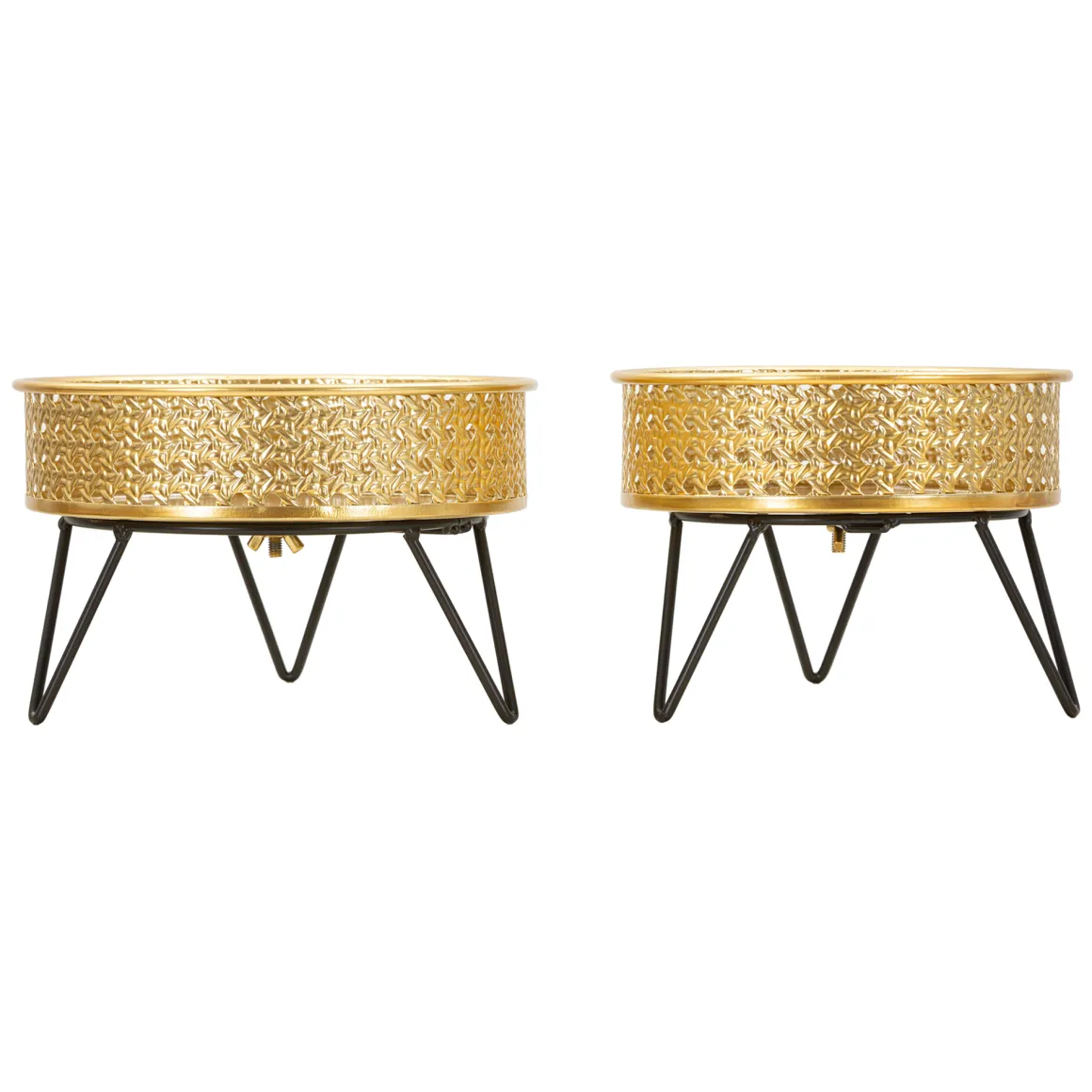 Vaso oro Nero set 2 Vasi, Portavasi Rimovibili Colore Struttura Nero, - BarHar