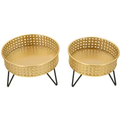 Vaso oro Nero set 2 Vasi, Portavasi Rimovibili Colore Struttura Nero, - BarHar