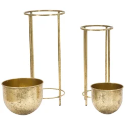 Oggettistica > Dmora Vaso set 2 Vasi, Portavasi Rimovibili Diametro Vaso Grande: 26, Vaso Piccolo: 20 cm, - Twizel Oro