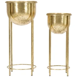 Oggettistica > Dmora Vaso set 2 Vasi, Portavasi Rimovibili Diametro Vaso Grande: 26, Vaso Piccolo: 20 cm, - Twizel Oro