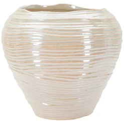 Vaso Rosa Bianco Crema Finitura Effetto Materico Colore Struttura Bianco, Sfumatura Colore Struttura Crema - Bato