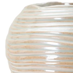 Oggettistica > Dmora Vaso Rosa Bianco Crema Finitura Effetto Materico Colore Struttura Bianco, Sfumatura Colore Struttura Crema - Batobamo Bianco Crema, Rosa