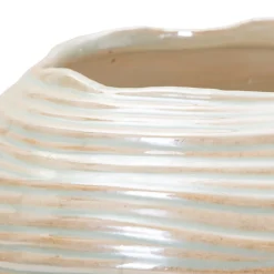 Oggettistica > Dmora Vaso Rosa Bianco Crema Finitura Effetto Materico Colore Struttura Bianco, Sfumatura Colore Struttura Crema - Batobamo Bianco Crema, Rosa