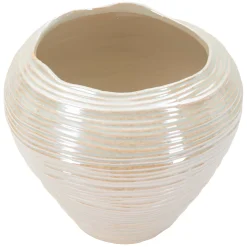 Oggettistica > Dmora Vaso Rosa Bianco Crema Finitura Effetto Materico Colore Struttura Bianco, Sfumatura Colore Struttura Crema - Batobamo Bianco Crema, Rosa