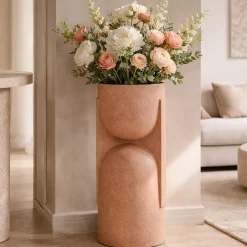 Oggettistica > Dmora Vaso Finitura Geometrica, - Fatone Rosa