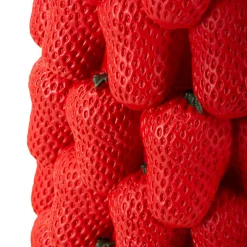 Vaso Rosso Disegni con Fragole Diametro 13.5 cm, - Giano