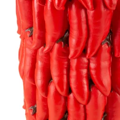 Oggettistica > Dmora Vaso Disegni con Peperoncini Diametro 13 cm, - Elmo Rosso
