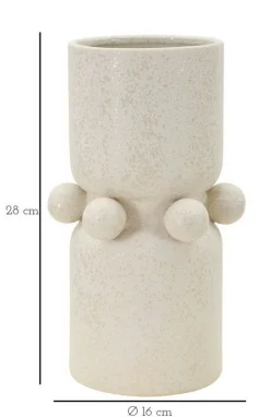 Oggettistica|Vasi > Dmora Vaso Tom, Crema, 16x16 h28 cm Bianco Crema