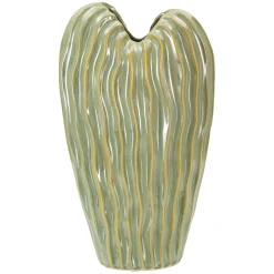 Vaso Verde Beige Finitura Effetto Materico Colore Struttura Beige, - Batesiro