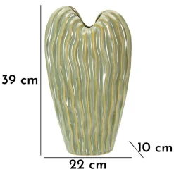 Oggettistica > Dmora Vaso Verde Beige Finitura Effetto Materico Colore Struttura Beige, - Daronere Beige, Verde