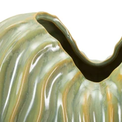 Oggettistica > Dmora Vaso Verde Beige Finitura Effetto Materico Colore Struttura Beige, - Daronere Beige, Verde