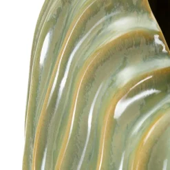 Oggettistica > Dmora Vaso Verde Beige Finitura Effetto Materico Colore Struttura Beige, - Daronere Beige, Verde