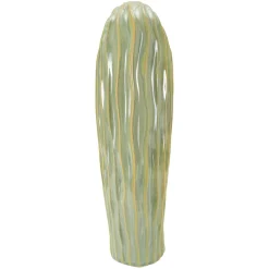 Oggettistica > Dmora Vaso Verde Beige Finitura Effetto Materico Colore Struttura Beige, - Daronere Beige, Verde