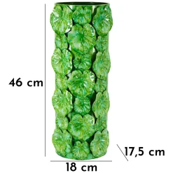 Vaso Verde Disegni con Foglie Diametro 15.5 cm, - Barri