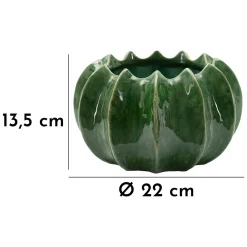 Oggettistica > Dmora Vaso Disegno con Cactus Diametro 13.5 cm, - Batase Verde