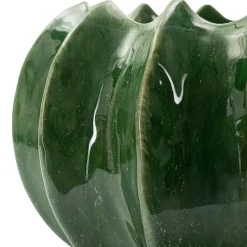 Oggettistica > Dmora Vaso Disegno con Cactus Diametro 13.5 cm, - Batase Verde
