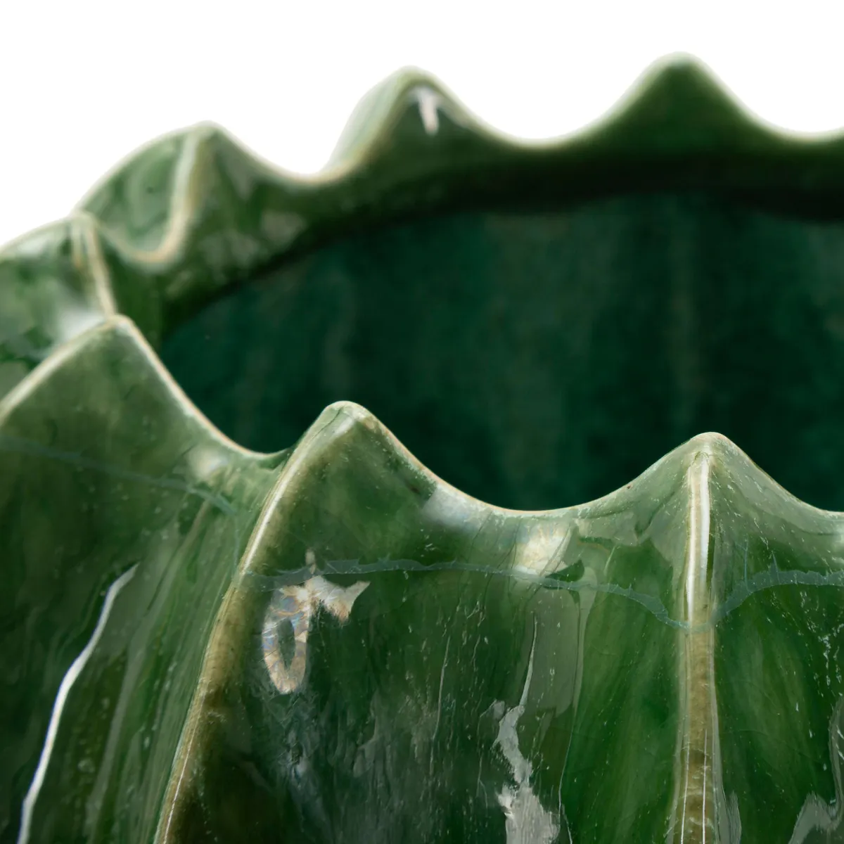 Oggettistica > Dmora Vaso Disegno con Cactus Diametro 13.5 cm, - Batase Verde