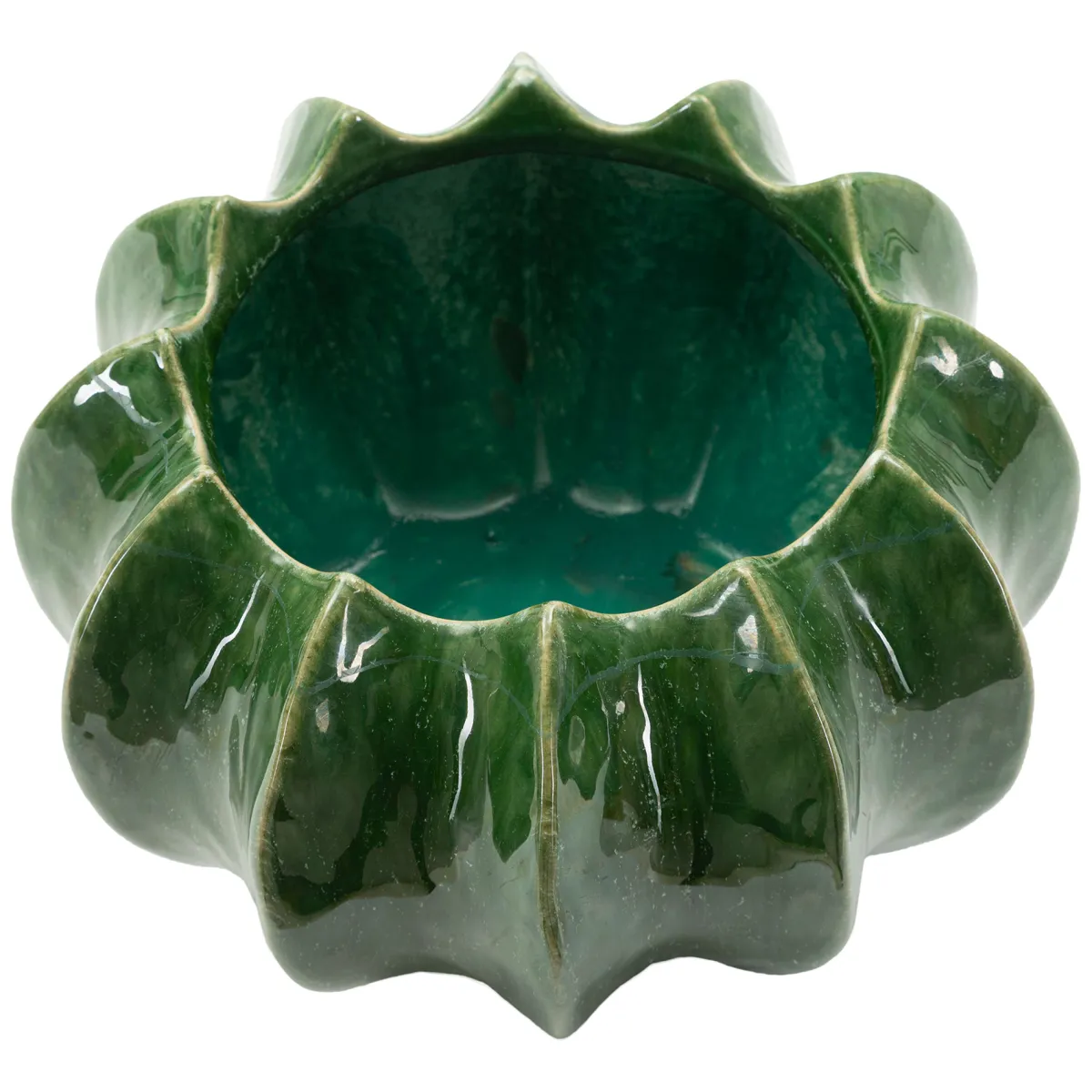 Oggettistica > Dmora Vaso Disegno con Cactus Diametro 13.5 cm, - Batase Verde