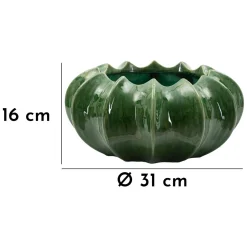 Vaso Verde Disegno con Cactus Diametro 19 cm, - Aysgar