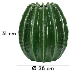 Vaso Verde Disegno con Cactus Diametro 9 cm, - KohYao