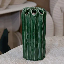 Vaso Verde Disegno con Cactus, - Basi