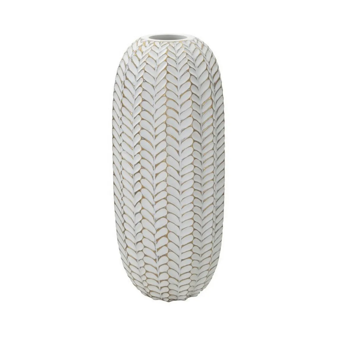 Vaso Whitechapel, Bianco e Oro, 19x19 h46 cm