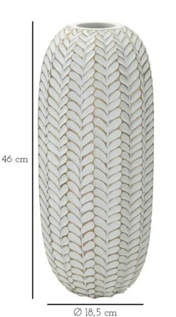 Vaso Whitechapel, Bianco e Oro, 19x19 h46 cm