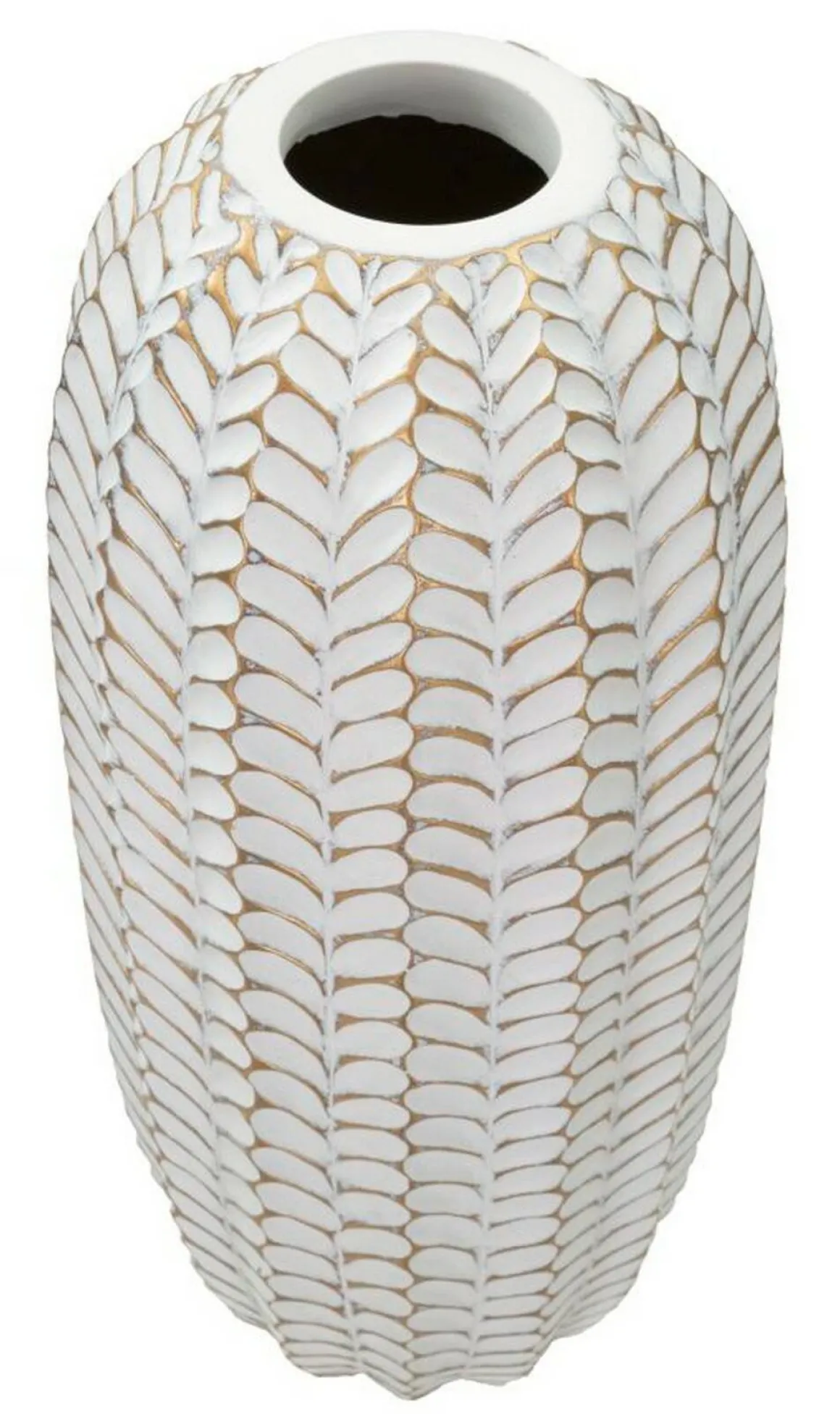 Vaso Whitechapel, Bianco e Oro, 19x19 h46 cm